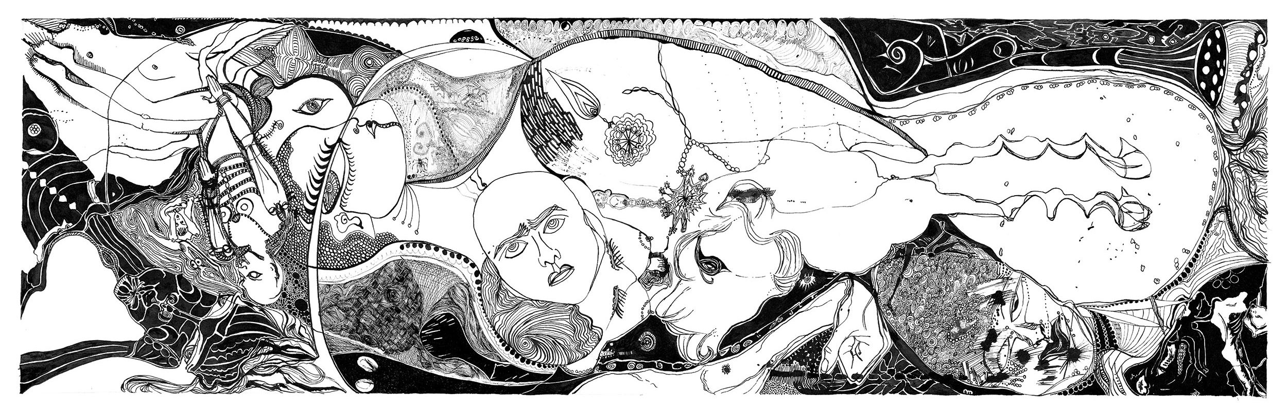 Matousha dessin noir et blanc sur papier