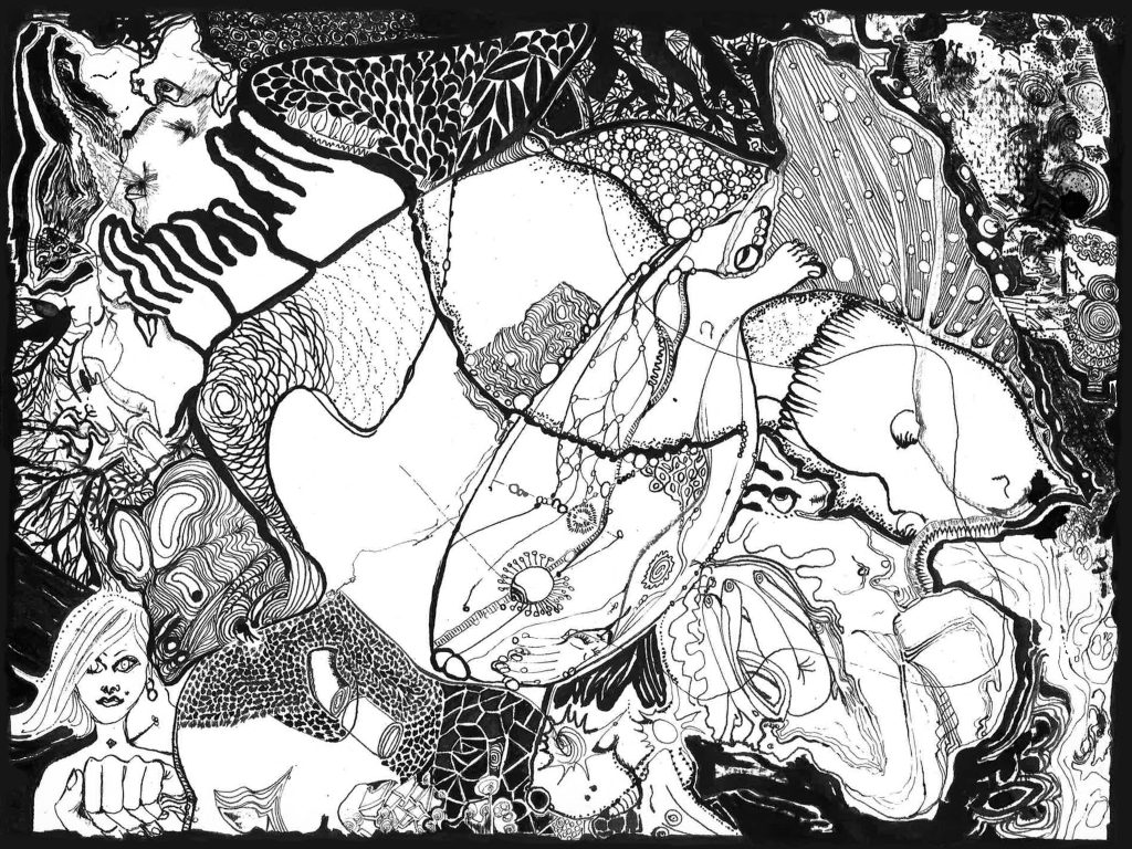 matousha dessin Pauline Poisson, encre de chine